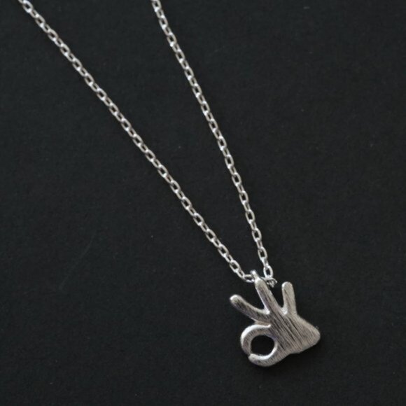 4/$25 Urban Outfitters Lucky Number OK Pendant Necklace Set - Picture 2 of 3